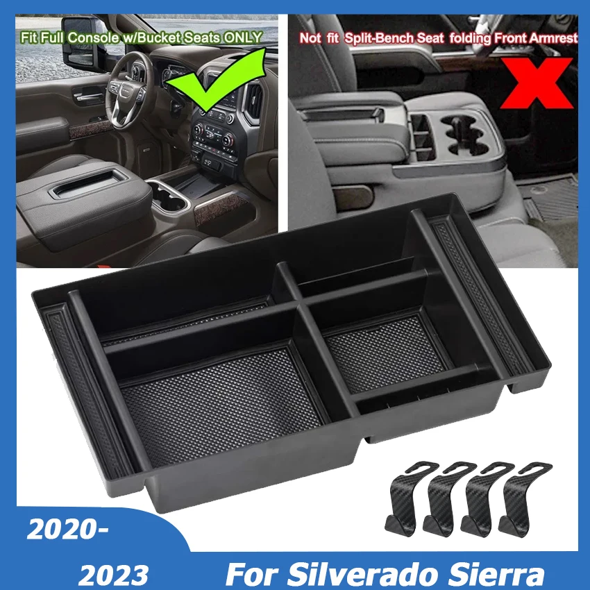 Для Silverado Sierra 2500 3500HD 2020-2023 Chevy 1500 GMC 2019-2023 центральная консоль коробка для хранения