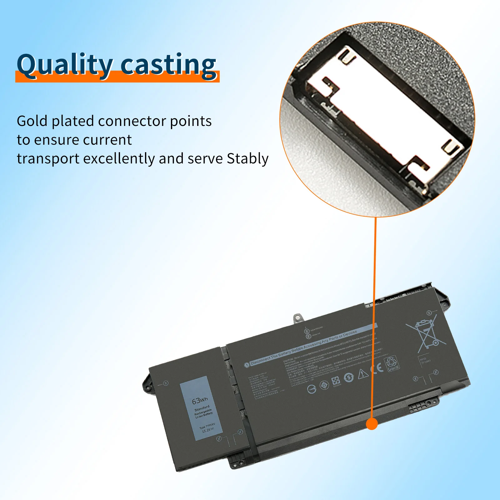 7FMXV 4-элементный аккумулятор для ноутбука 63 Втч Dell Latitude 5320 7320 7420 7520 2-в-1/7320 2-в-1/7420