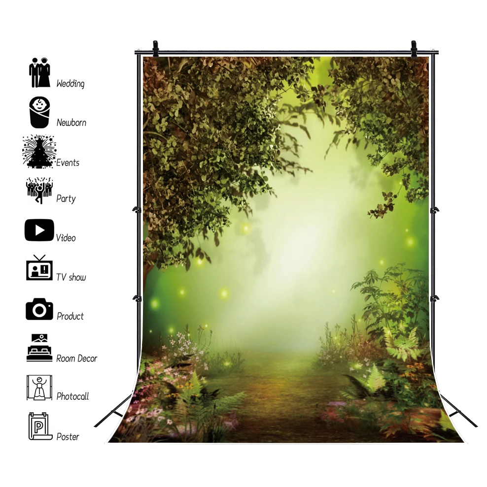 

Фон с изображением пейзажа восхода солнца, страны чудес, арки, моста, фонаря для детей, новорожденных, для душа, фон для фотостудии, баннер