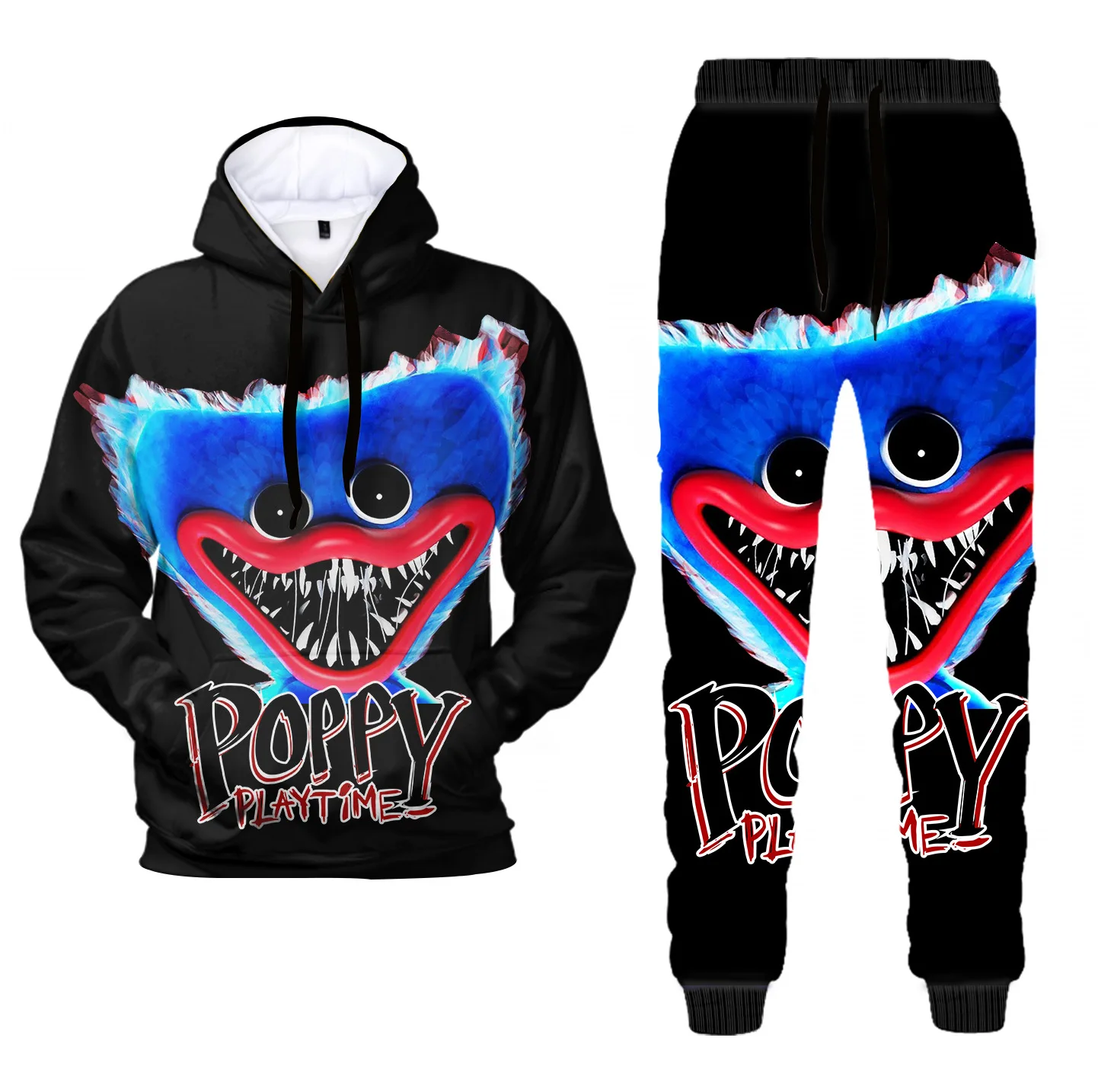 

3D Poppy Playtime Costume Tracksuit 2pcs Sweatshirt and Sweatpants Men Women Jogging Set Hoodies Pants Boys Girls Anime Suit