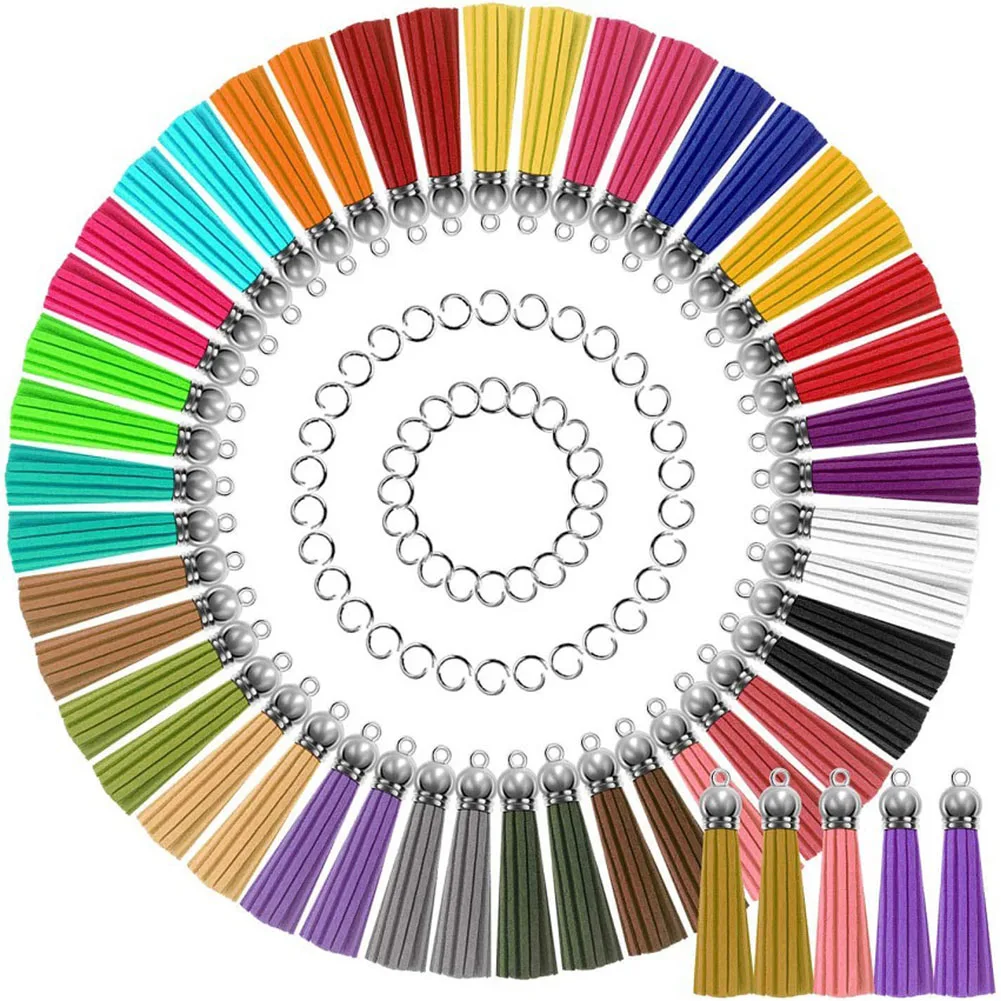 

25 color 5.5cm Leather Tassels Pendants Tassel Charms for Jewelry Making Keychain Bracelets Ring Crafts DIY Accessories Keychain