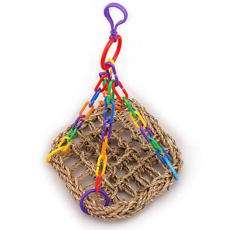 

Bird Swing Chewing Toys Parrot Hammock Bell Toys Parrot Cage Toy Bird Perch with Wood Beads Hanging for Small Parakeets
