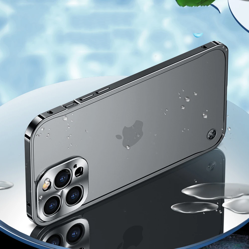 Роскошная матовая металлическая рамка + прозрачная стеклянная задняя крышка для