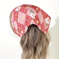 headwrap flower head scarf stripe korean floral turban printting hair scarf women triangle bandana bandage headband
