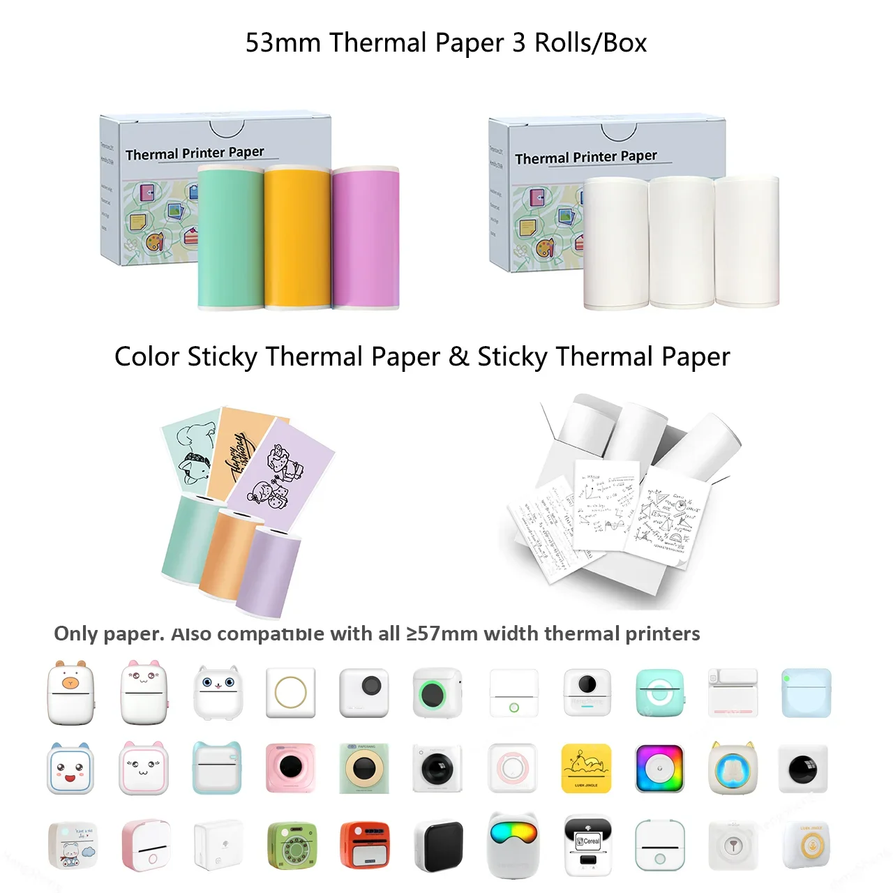 M02/T02 наклейка в рулоне бумаги для принтера Phomemo водонепроницаемая маслостойкая