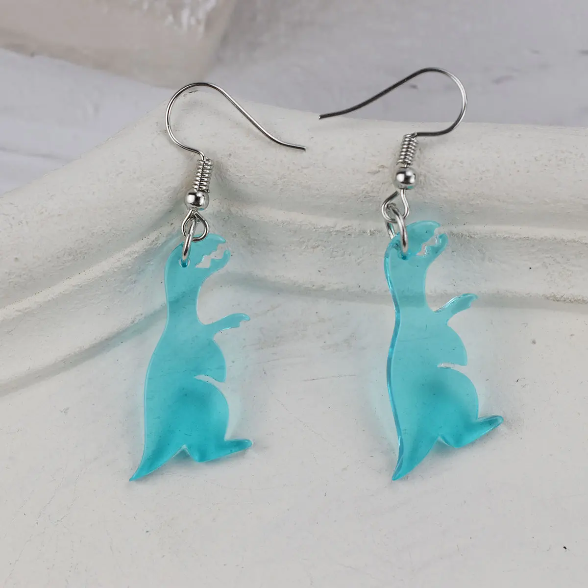 

Cute Dinosaur Handmade Earrings Orange for Girls Colorful Animal Acrylic Dangle Drop Earrings 2022 Trend New Womens Jewelry Gift