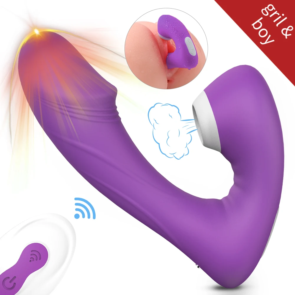 

Vagina Sucking Vibrator Clitoris Stimulator with Remote Control Nipples Sucker Dildo Oral for Women Masturbation Adult Sex Toys