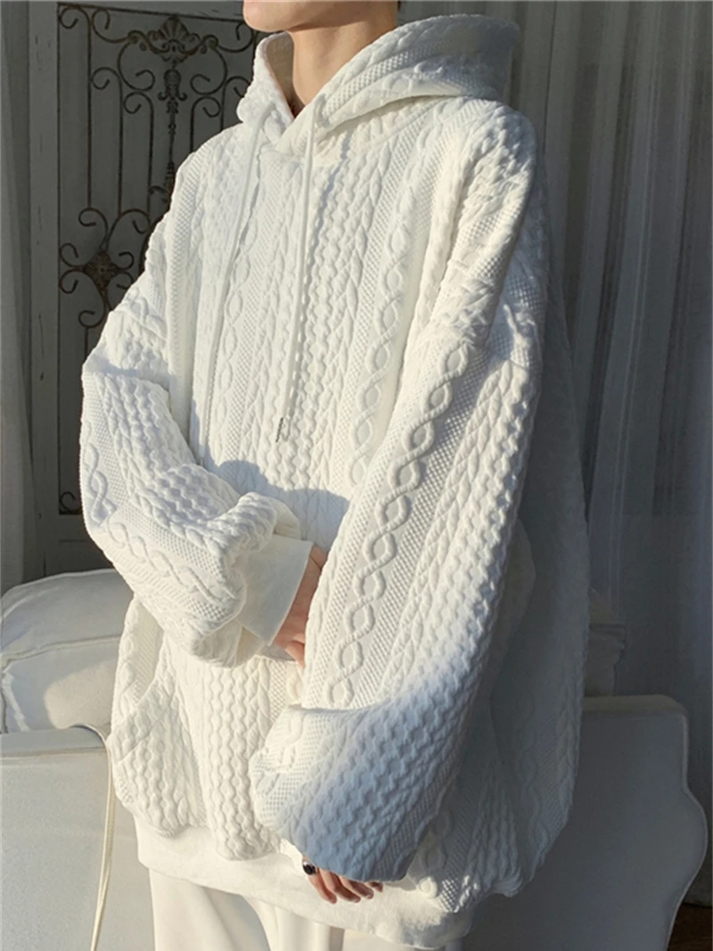 

Fashion All Match Brand Men Women Spring New Casual Hooded Loose Solid Color Embossing Tops Sweatshirts 2022 New Hoodies E101