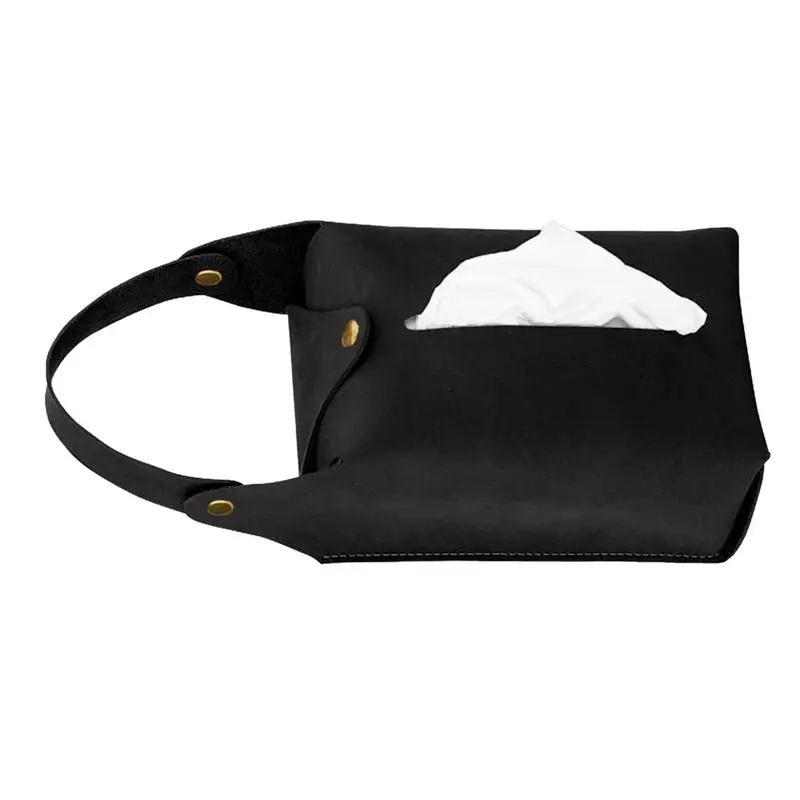 

Leather Tissue Holder For Car Car Back Seat Headrest Hang Tissue Boxes Dual-Use Roll Paper Containers Tissue Case Cover With