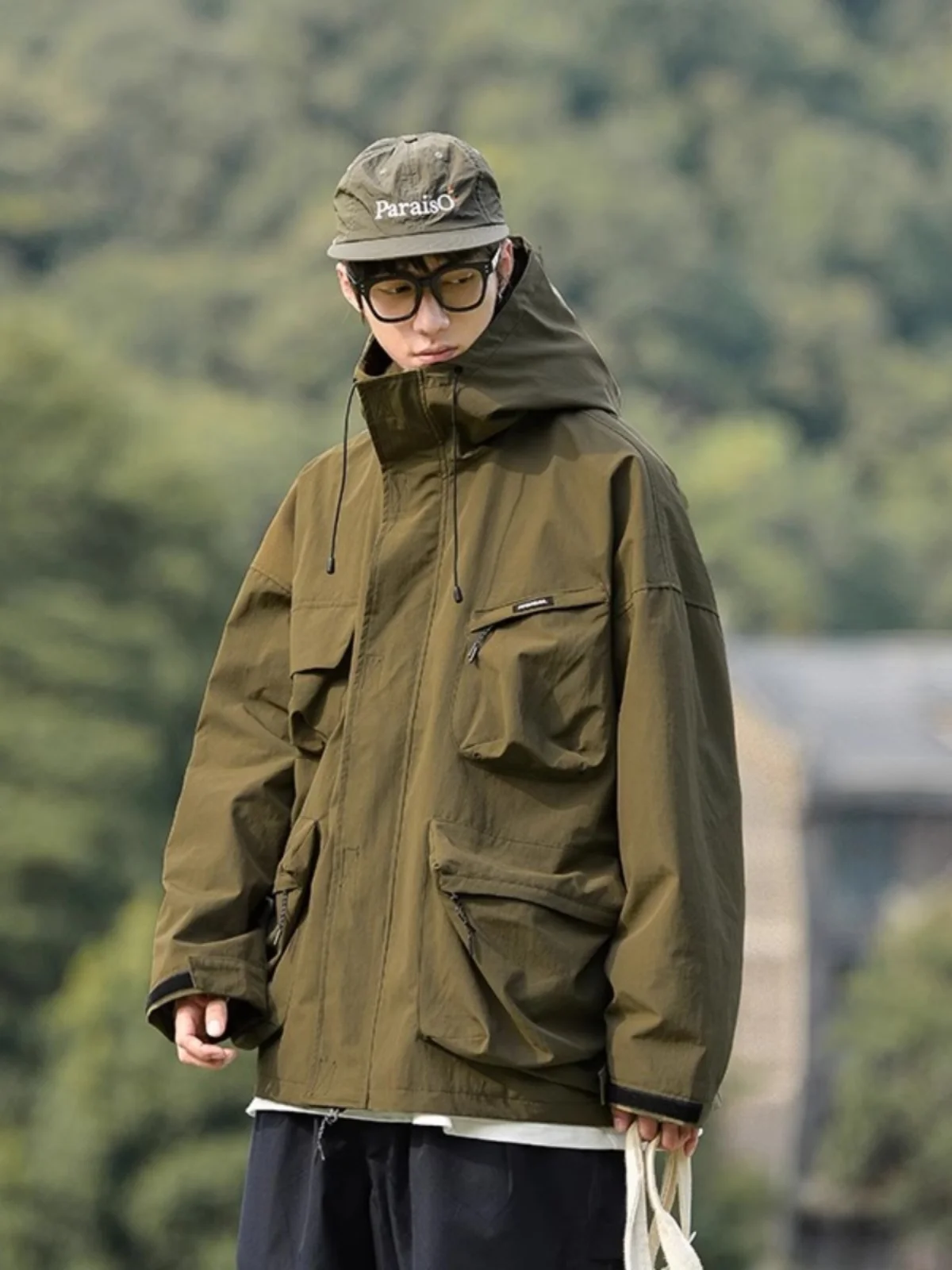 Уличная функциональная куртка Верхняя одежда Мужская оранжевая винтажная