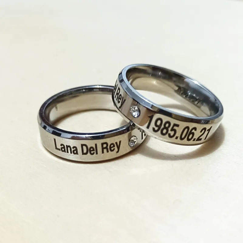 1pc Singer Lana Del Rey Crystal Rings For Women Men Jewelry Stainless Steel Anillos Mujer