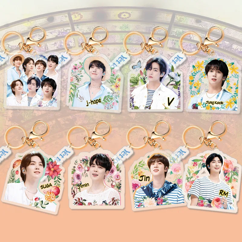 

Брелок для ключей Bangtan Boys Kpop из акрила, Новые водонепроницаемые аксессуары, Подарочные кольца для ключей, милый кулон, коллекция поклонников...