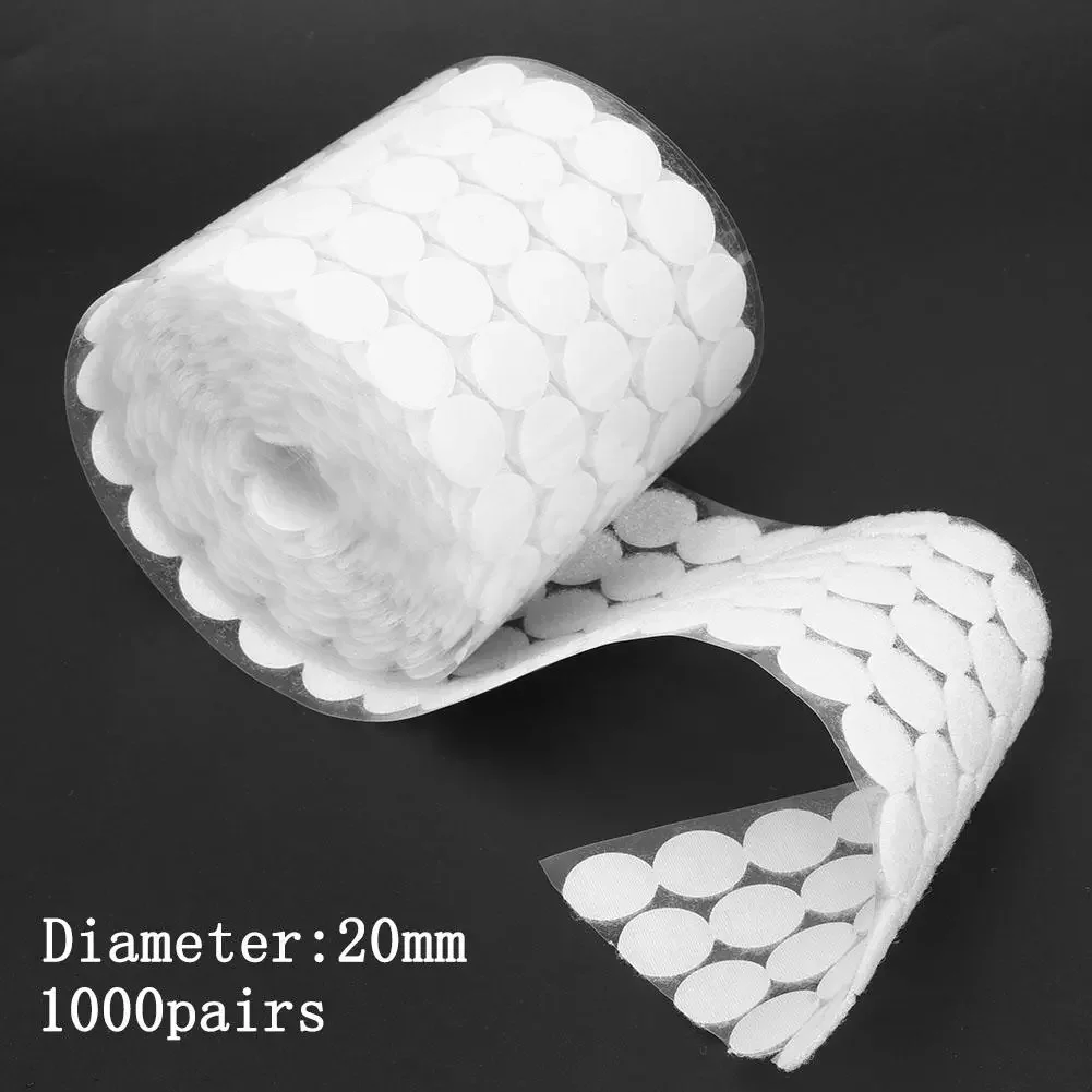 

Pairs Self Adhesive Fastener Tape Dots 10/15/20mm Disc Adhesive Strong Glue Magic Sticker Round Coins Hook Loop