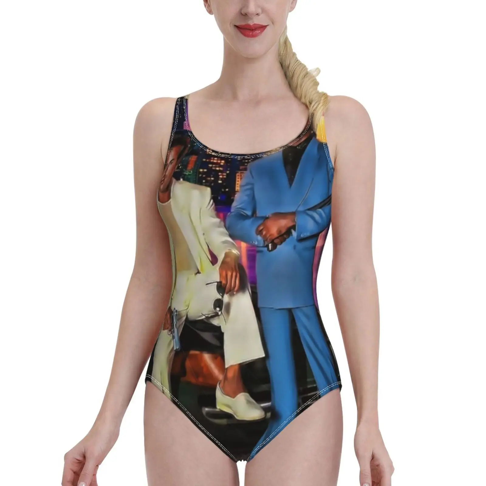 

Слитный женский купальник Майами, пляжный купальный костюм, пляжная одежда для заката, Майами