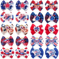 3050pcs american independence day dog bows dog hair accessories small dog cat hair bows 4th of july accessories grooming bows