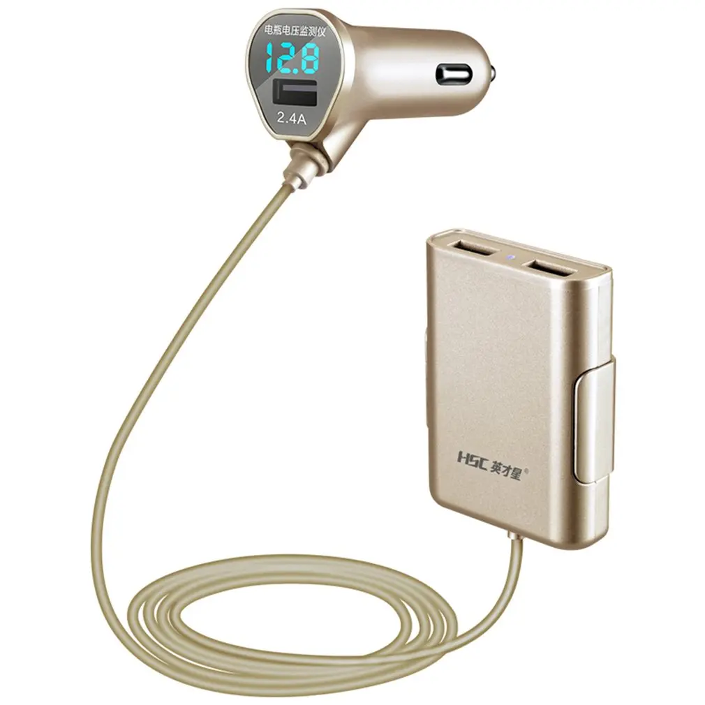 

Оригинальное 3-портовое USB-зарядное устройство для автомобиля, Удлинительный кабель, универсальное автомобильное зарядное устройство для п...