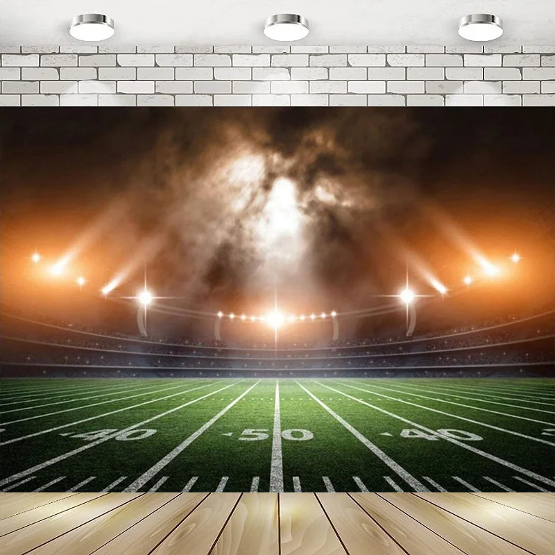 

Sport Theme Football Stadium Fans Night Happy Birthday Party Photography Backdrop Background Banner Decoration Baby Shower