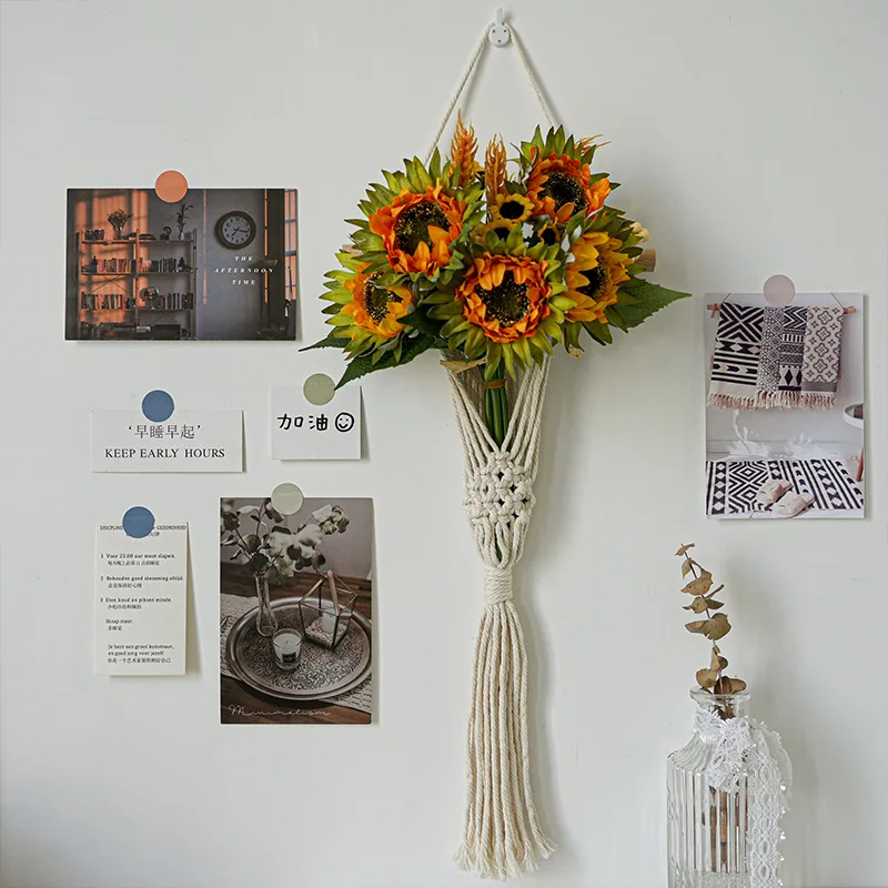 

Woven Tapestry Net Room Decor Accessories Mushroom Macrame Bedroom Study Living Restaurant Wedding Party Flower Basket