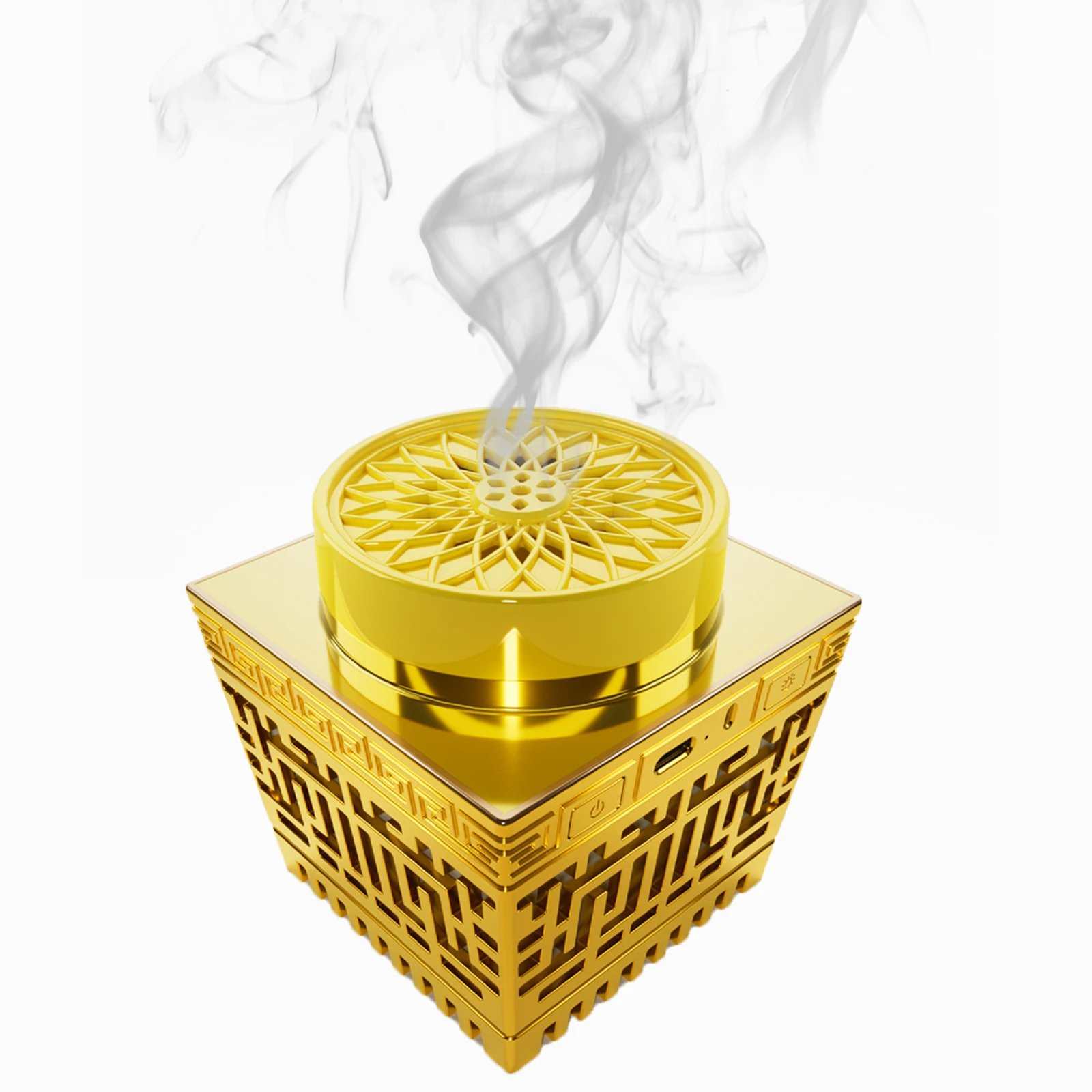 

Bukhoor burner electric usb aromatherapy diffuser arabian incense burner wood stove portable rgb light muslim bakhoor burner