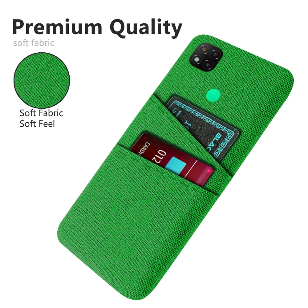 

For Redmi 9 9c 9a Redmi9A 9C 9 Back Coque Luxury Fabric Dual Card Phone Case For Xiaomi Redmi 9C 9 C NFC Wallet Cover Funda