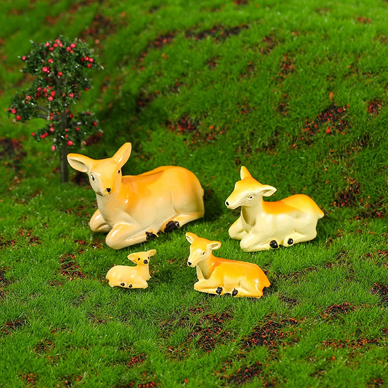 

Mini Cute Deer Figurine Animal Model Moss Micro Landscape Home Decor Miniature Fairy Garden Decoration Accessories
