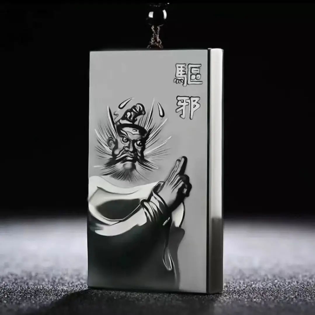 

New natural domineering Zhong Kui pendant jade pendant custom gift certificate gift box pendant