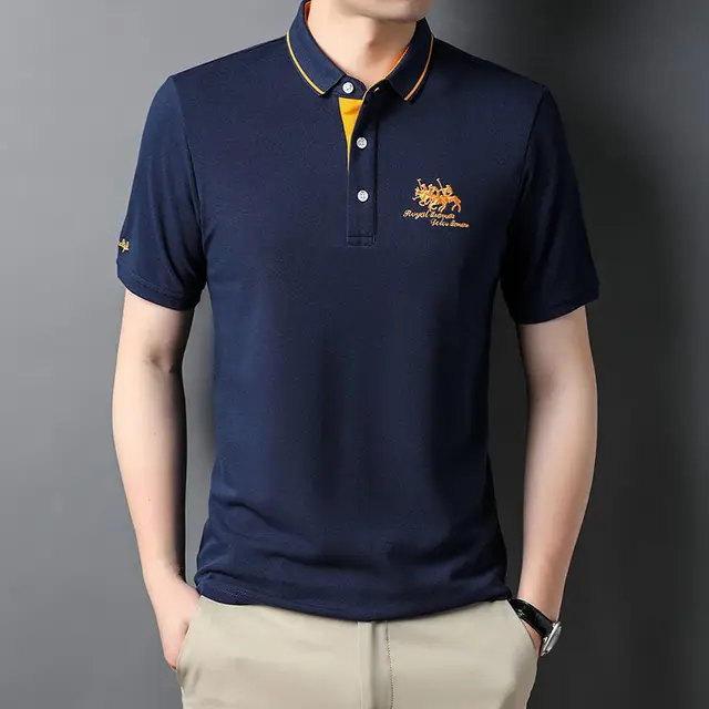 High quality men's cotton embroidered polo shirt 2023 summer new high-end business casual Lapel short sleeve T-shirt 1
