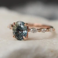 sapphire ring european and american new fashion elegant set zircon gem ring ring ring headpiece size 5 10