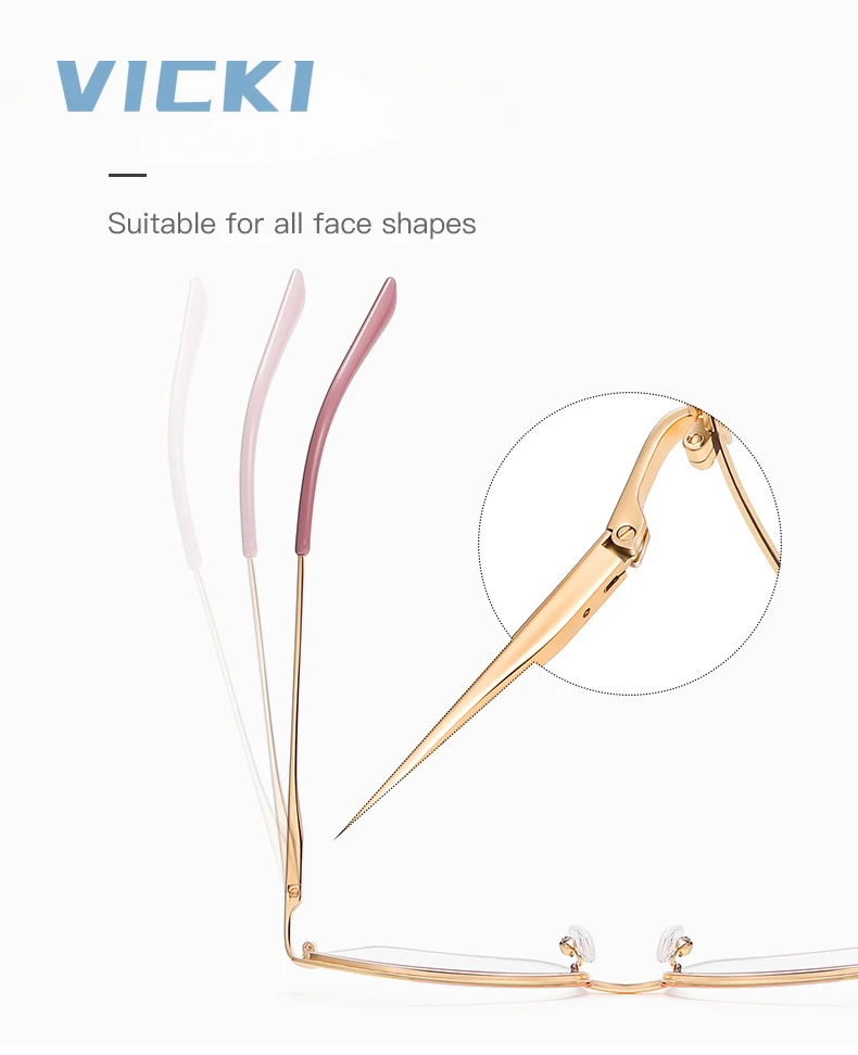 VICKI металлические персонализированные анти-синие фотохромные очки для чтения