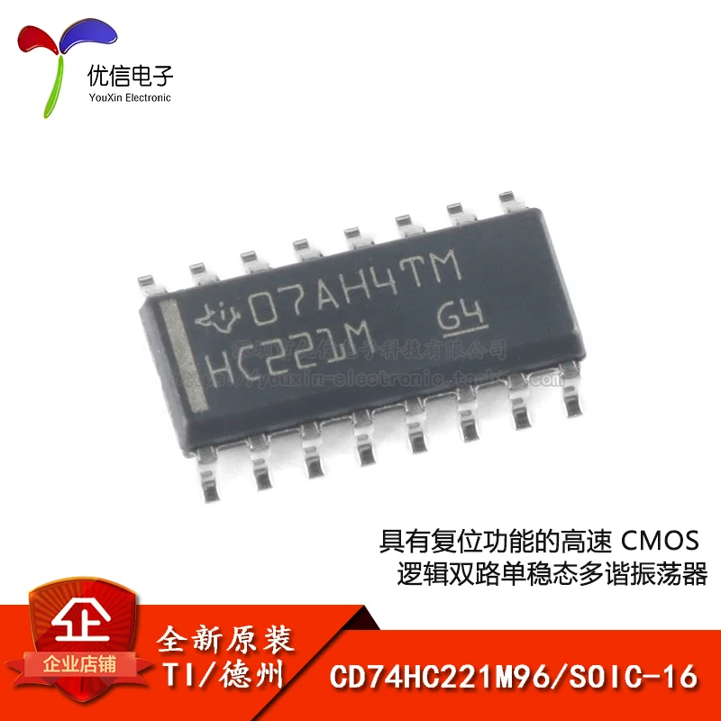 

Original genuine SMD CD74HC221M96 SOIC-16 dual monostable multivibrator chip