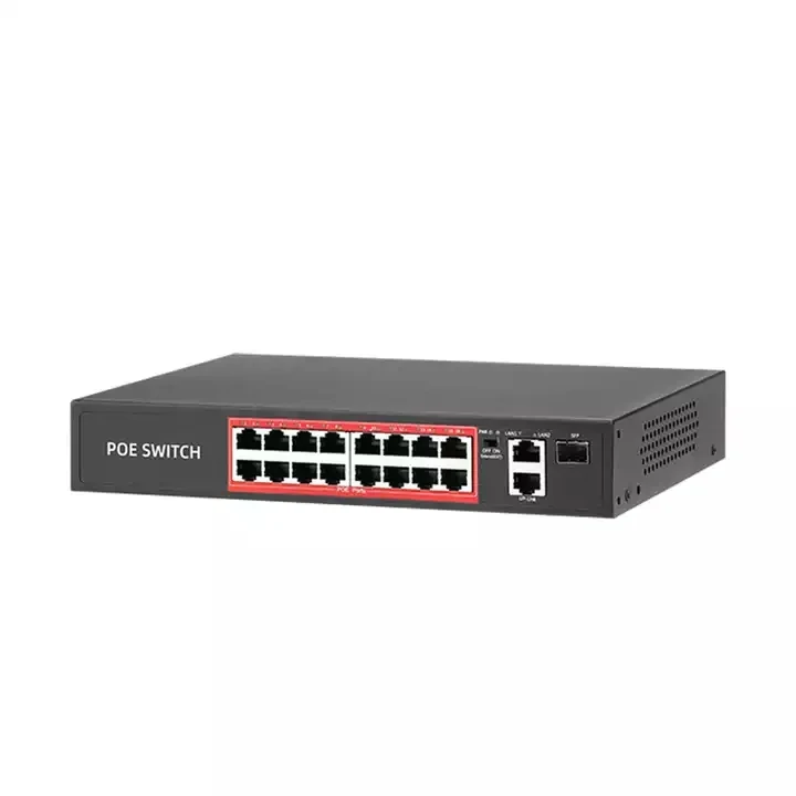 16CH 10/100Mbps Port POE Switch IEEE 802.3 af/at Over Ethernet IP CameraSystem Network Switch