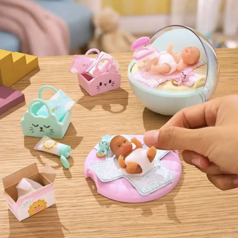 Фото Новые оригинальные мини-фигурки Miniverse Make It Mini Real Baby и Make It Mini Baby 2 Food, коллекционные мини-игрушки в закрытых шарах, украшения, подарок на день рождения для детей №5
