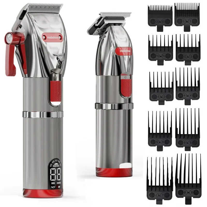 

Newest MADESHOW M5 M6 Professional Hair Clipper Hair Trimmer For Men All Metal Hair cutting Machine Haircut Machine 3000mAh