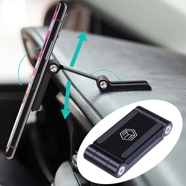 

Metal Magnetic Double Damping Adjustable Folding Car phone holder