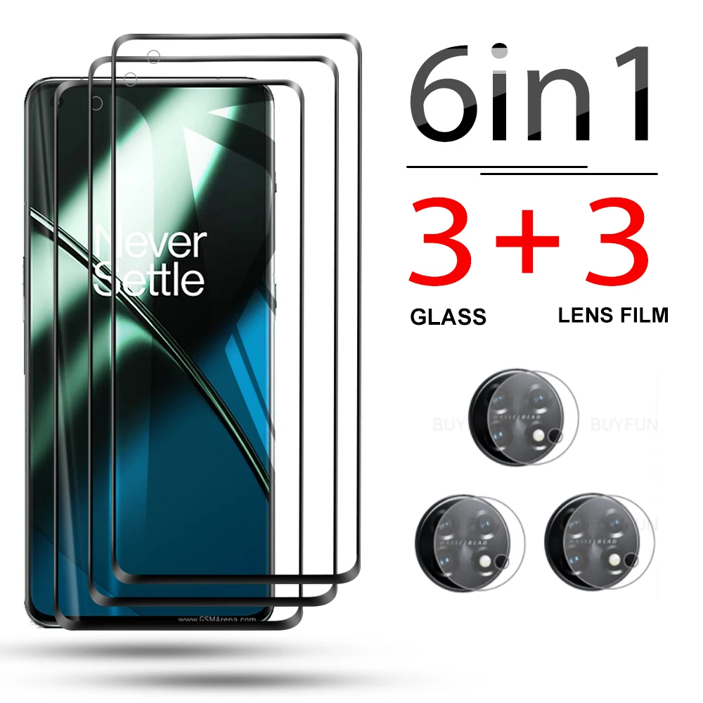 

6 в 1 телефон для OnePlus 11 oneplus 11 камера закаленное стекло для экрана пленки для линз защитная пленка Взрывозащищенная пленка для аксессуаров