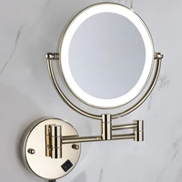 bath gold mirrors bathroom girls round self haircut shower magnifying mirror cabinet wall mounted miroir douche mirrors