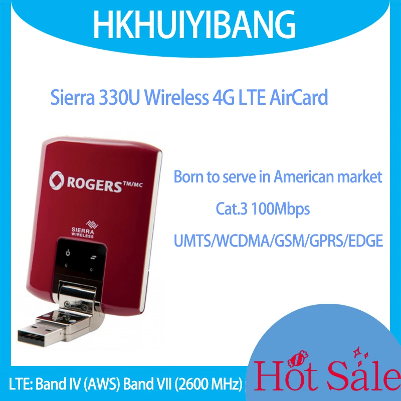 

Sierra AirCard 330U Wireless 4G LTE Cat3 100Mbps USB Modem Sim Card 2x2 MIMO For American Market