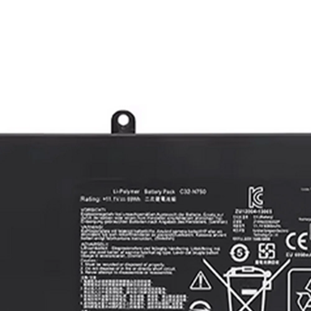 Фото Оригинальный аккумулятор для ноутбука C32-N750 11.1V 69Wh 6260mAh для ASUS N750JV R750JV N750JK N750Y47JK-SL N750Y47JV-SL 0B02-00YG7KB №4