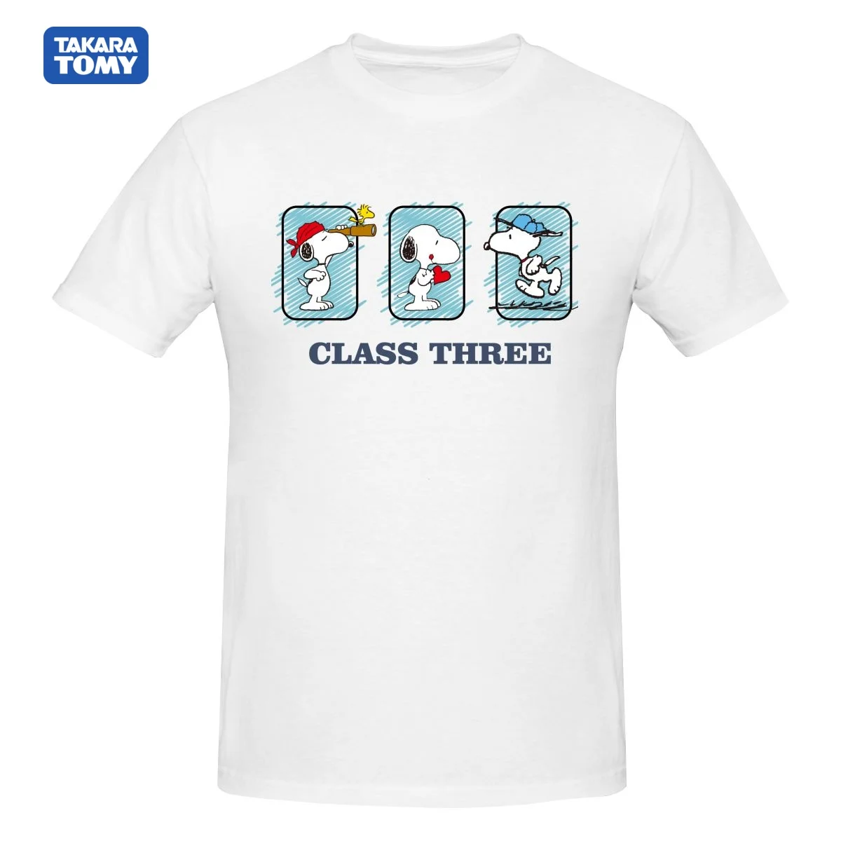 

SNOOPY CLASS THREE T shirt Harajuku Short Sleeve T-shirt 100% Cotton Graphics Tshirt Brands Tee Top