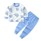 Пижамный комплект для маленьких мальчиков и девочек, хлопковая футболка с длинным рукавом и штаны, одежда для маленьких девочек с героями мультфильмов, домашняя одежда, одежда для сна
