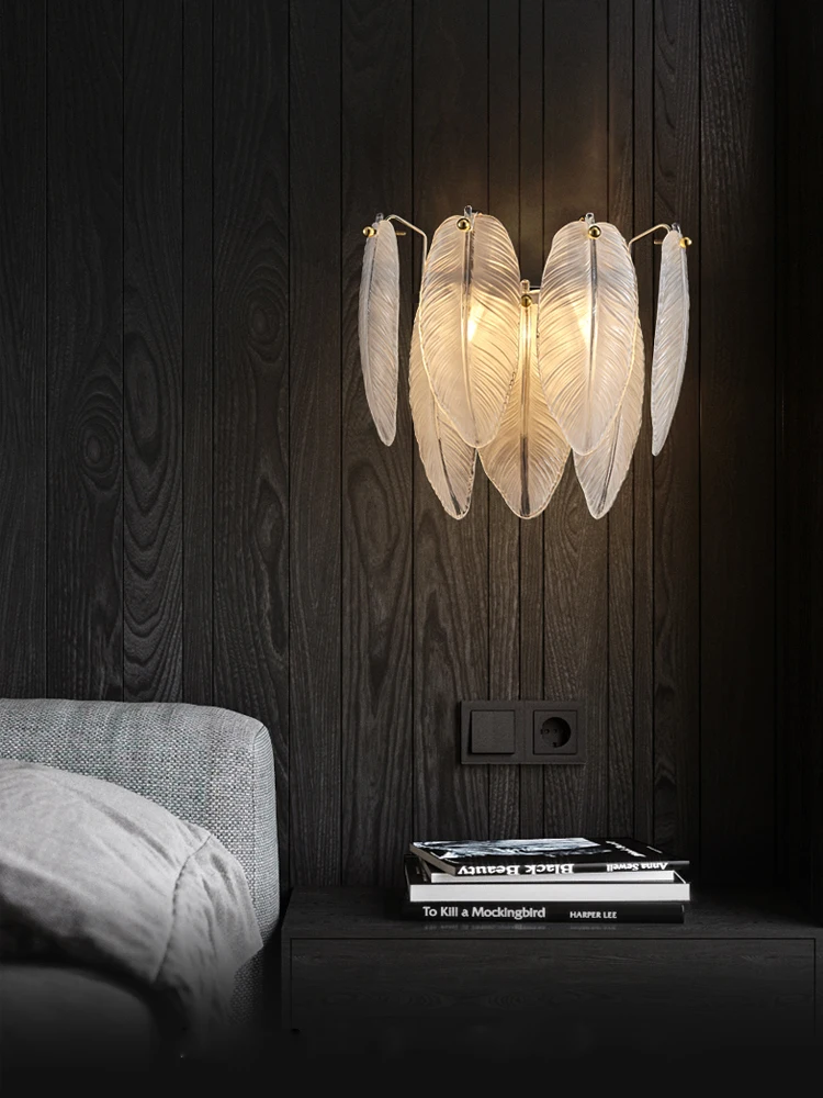 

Modern Glass Wall Lamps Bedroom Bedside Sofa Background Interior Wall Sconces Entrance Bedroom Luminary wall Lighting fixture