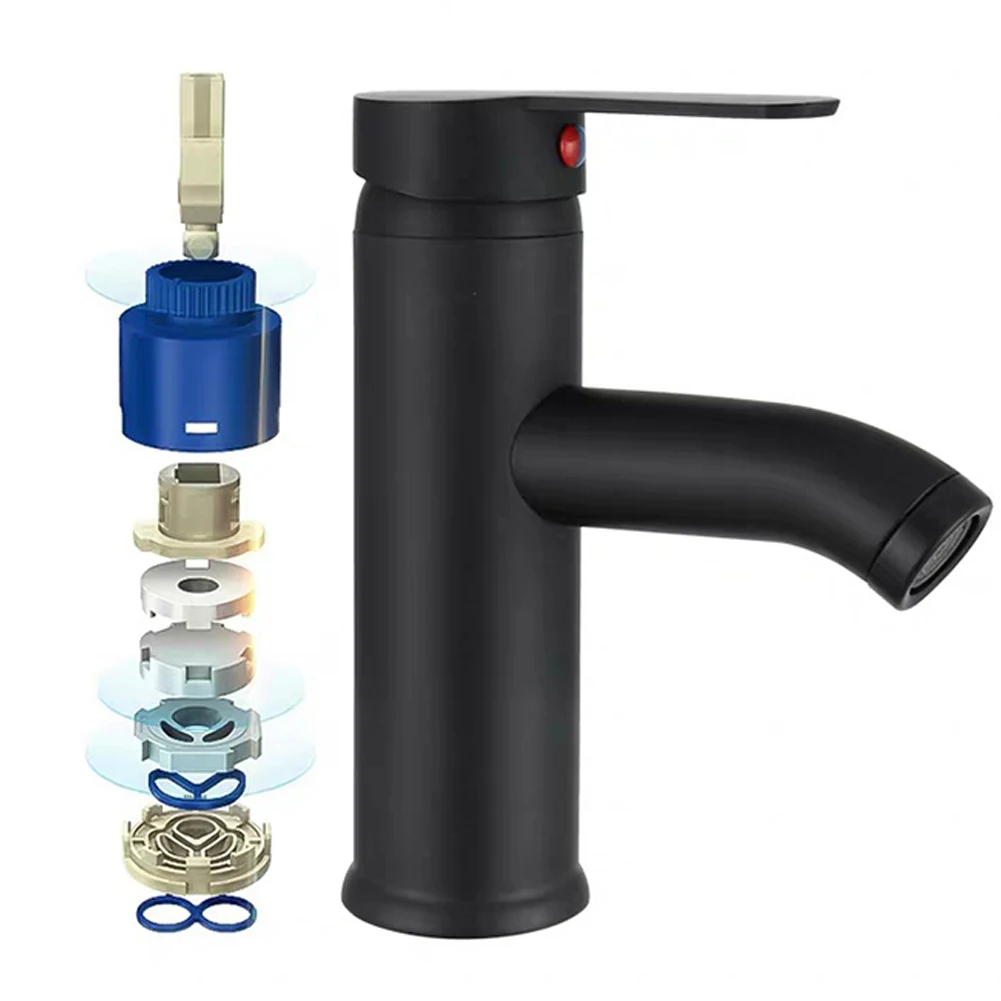 

Bath Faucets Faucet Basin Washbasin Faucet Bathroom Accessories Black Cold Water Faucet Durable European-style