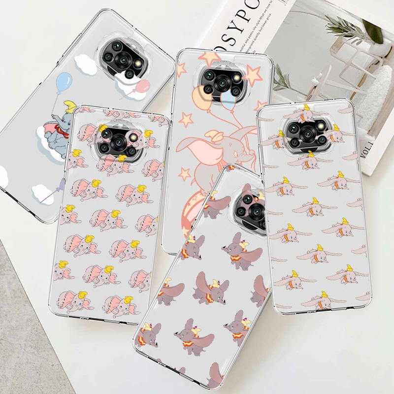 

Disney Dumbo Cute Cool Phone Case For Xiaomi Mi Poco X4 X3 NFC F4 F3 GT M4 M3 M2 X2 F2 Pro C3 C40 C3 5G Transparent Cover