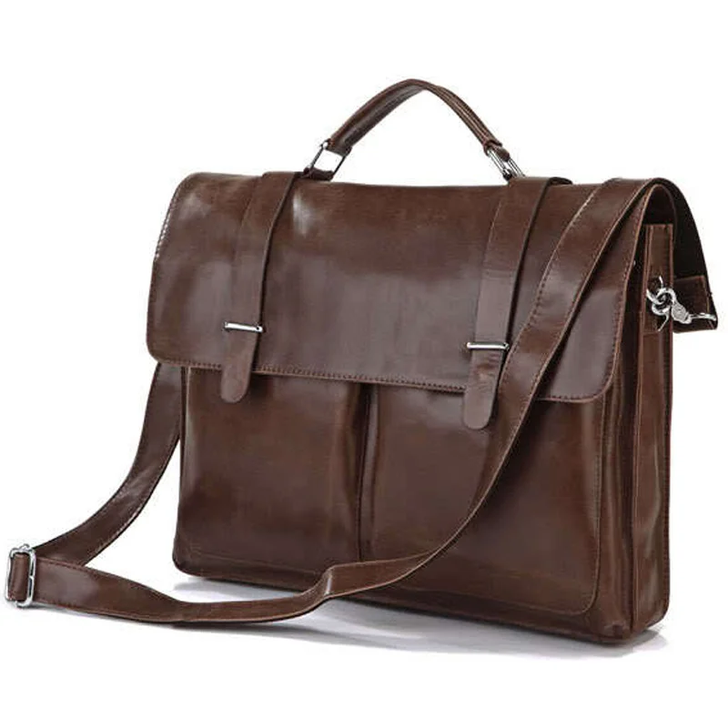 Leather Fashion Genuine Men's Briefcases Office Bag Messenger Bag Leather Shoulder Bag Men Laptop Briefcase tote Handbag