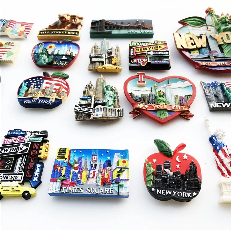 Магнит 23 дюйма (Нью-Йорк США) креативный для путешествий памятных поделок 3D