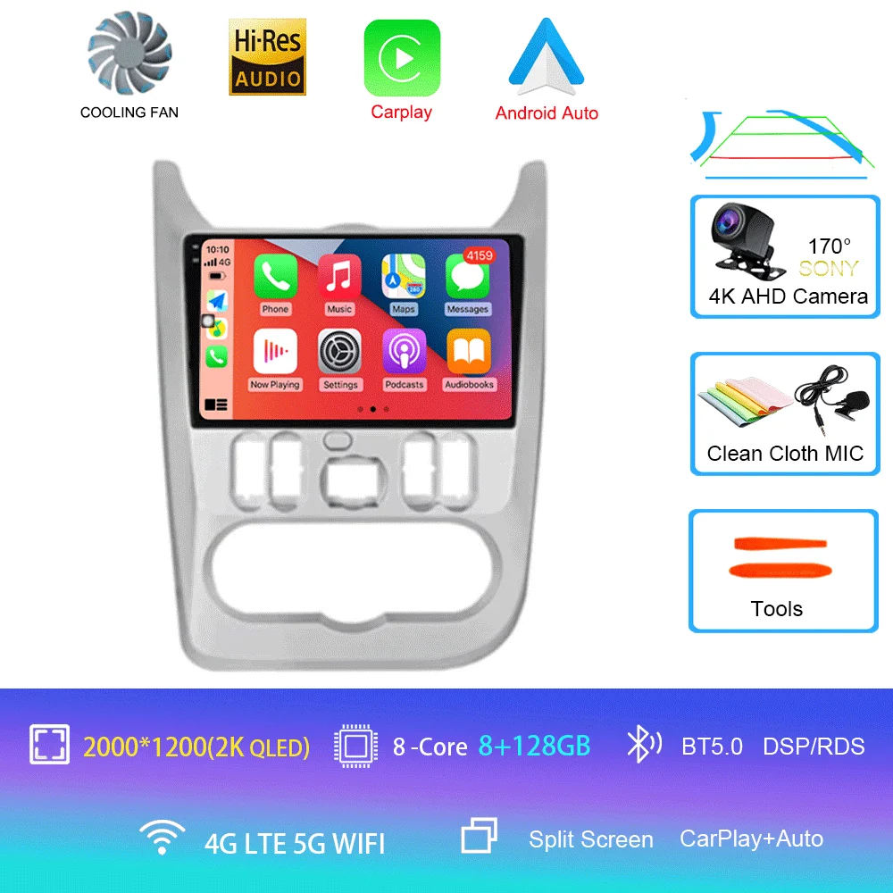 

Для Renault Logan 1 Sandero 2009-2015 Для Dacia Duster 2010-2017 Автомобильный радиоприемник Мультимедийный видеоплеер Навигация GPS Android 15