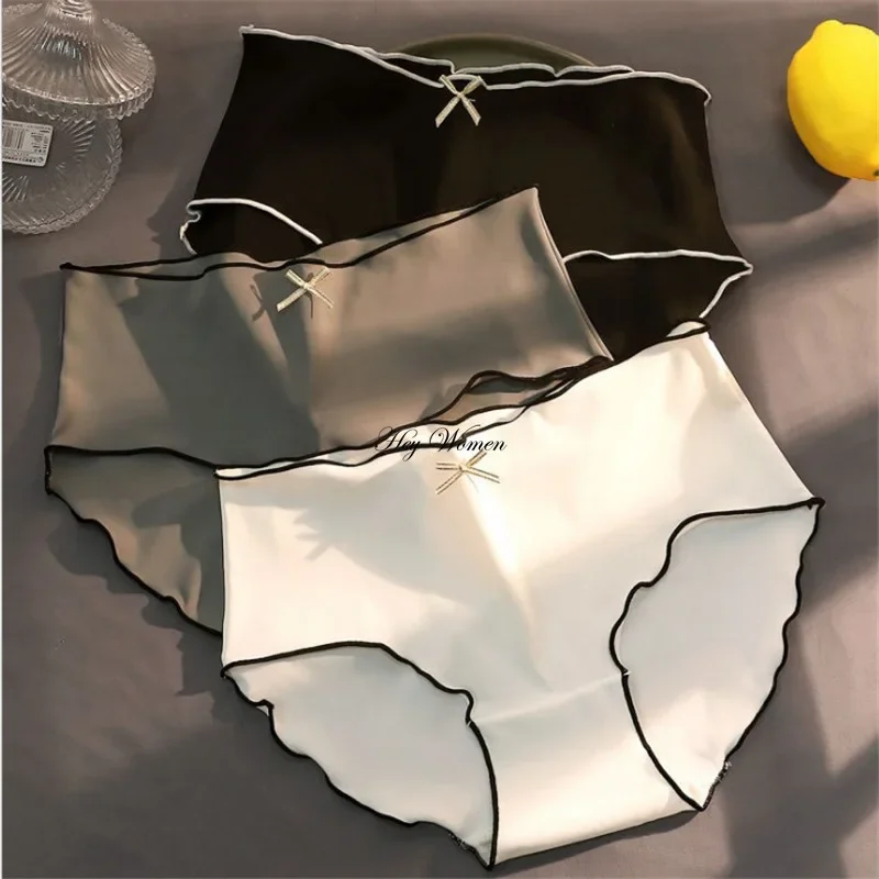 Бесшовное нижнее белье из ледяного шелка женские трусики чистого хлопка