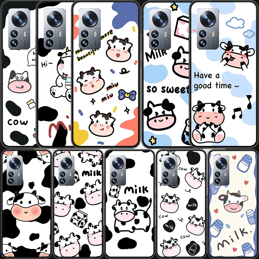 

New Cute cow print Phone Case For Xiaomi Mi 12 11T 10T 9T Pro 12X 11i 11 Ultra 10 Lite 5G 9 8 6X 5X Capa Coque