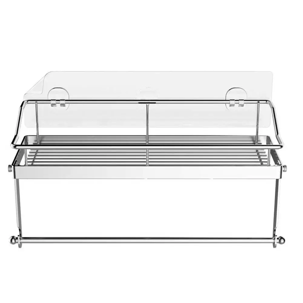 

Adhesive Wall Paper Towel Holder Shelf Kitchen Home Storage Rack Stainless Steel Wall Mount Storage Basket Support Dropshipping