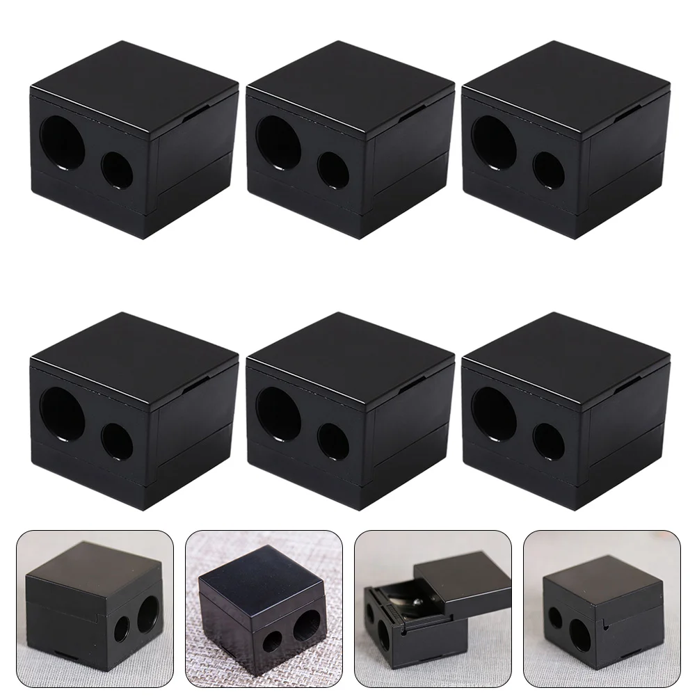 

6pcs Durable Tool Makeup Sharpener Makeup Accessories (Black)